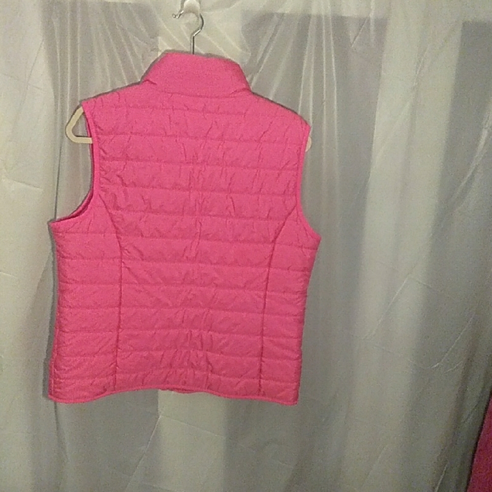 Pink Quilted Puffer Vest with Stand-Up Collar - Picture 2 of 3